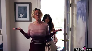 Asian teen Lulu Chu spanked firm off out of one's mind huge tits of age lady Dee Williams